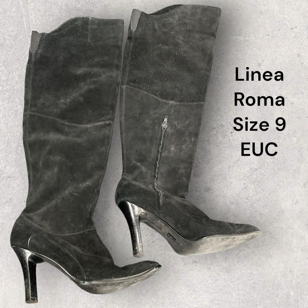 Linea Roma suede leather thigh high boots size 9